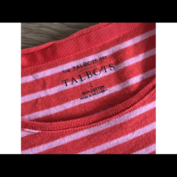 Talbots 100% Cotton Striped Tee - Picture 3 of 6